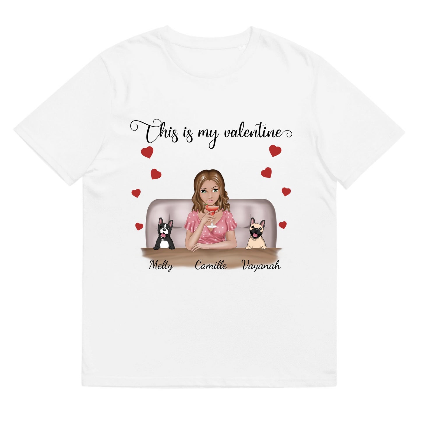 T-shirt This is my valentine chien