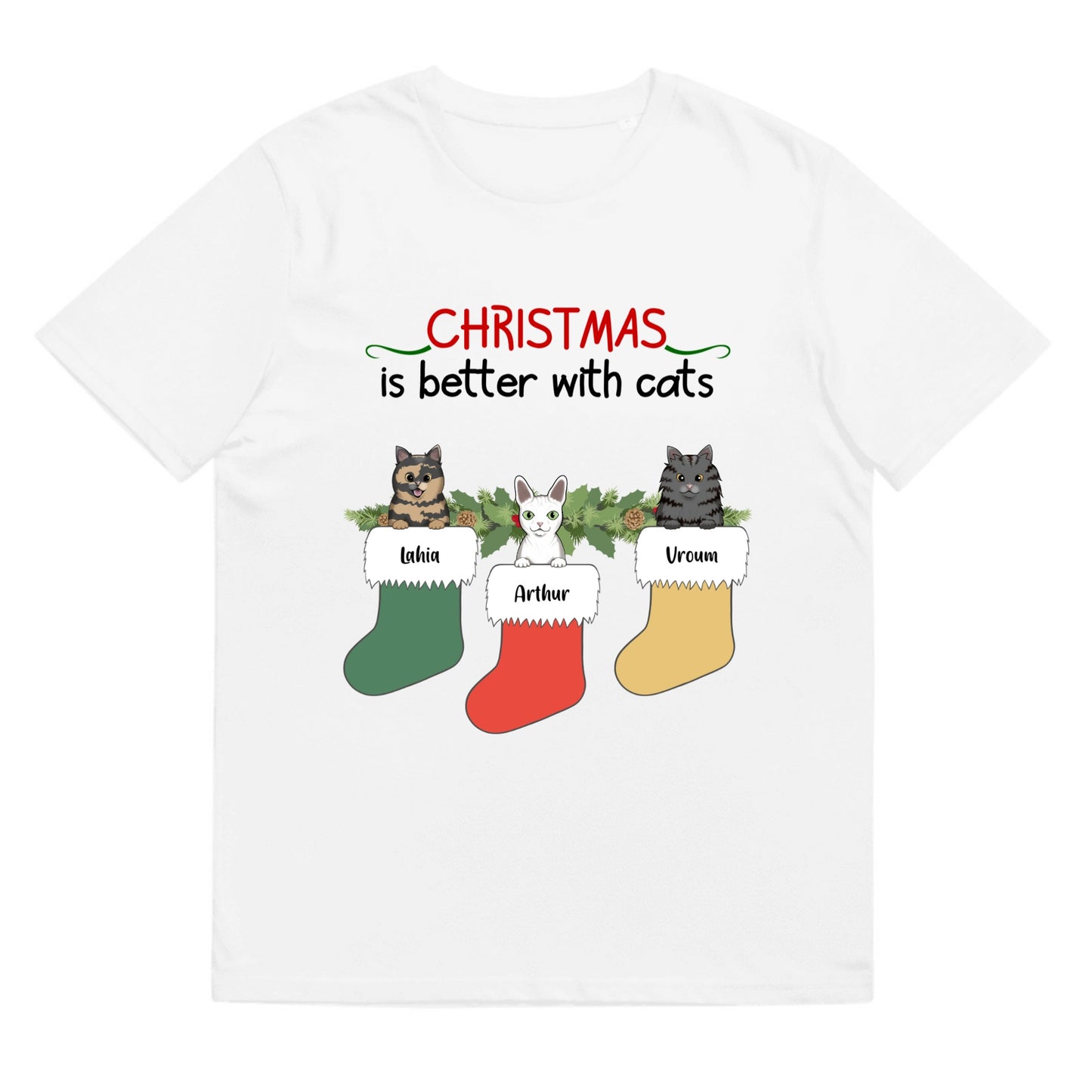 T-shirt christmas is better with cats