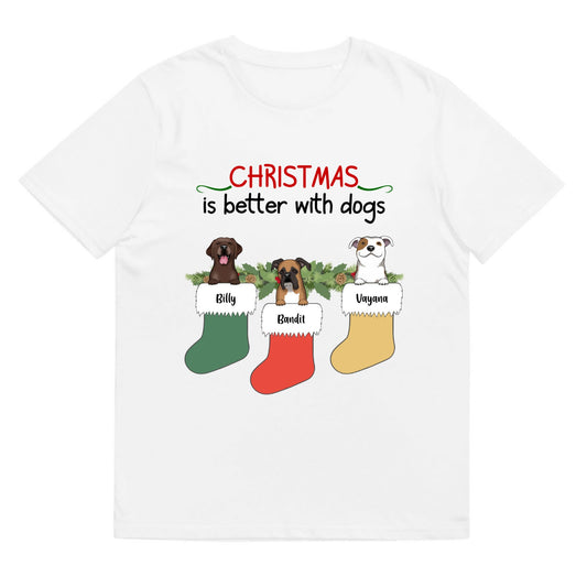 T-shirt Christmas is better with dogs